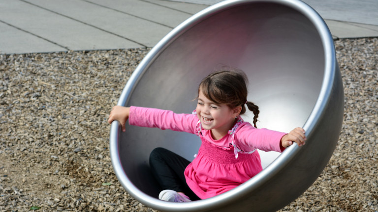 Happy girl in playground