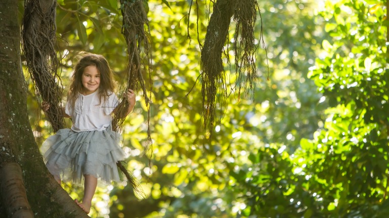 Girl in tree
