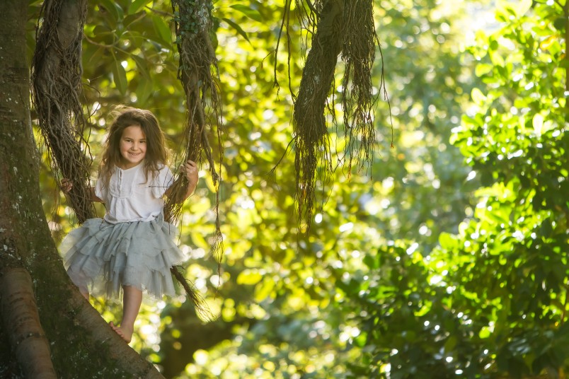 Girl in tree