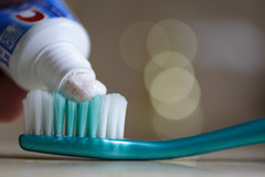Photograph of a toothbrush and toothpaste