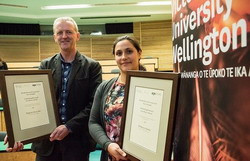 Award recipients Professor Kevin Dew and Dr Kirsten Smiler