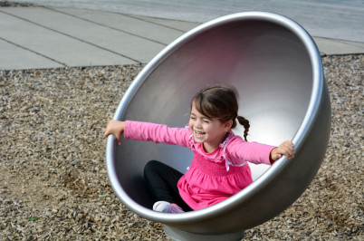 Happy girl in playground