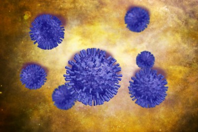 Microscopic image of the 2019 coronavirus COVID-19