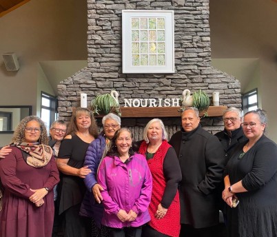 Dr Tess Moeke-Maxwell (fourth from right) with some members of the Te Ārai Kāhui Kaumātua advisory group1